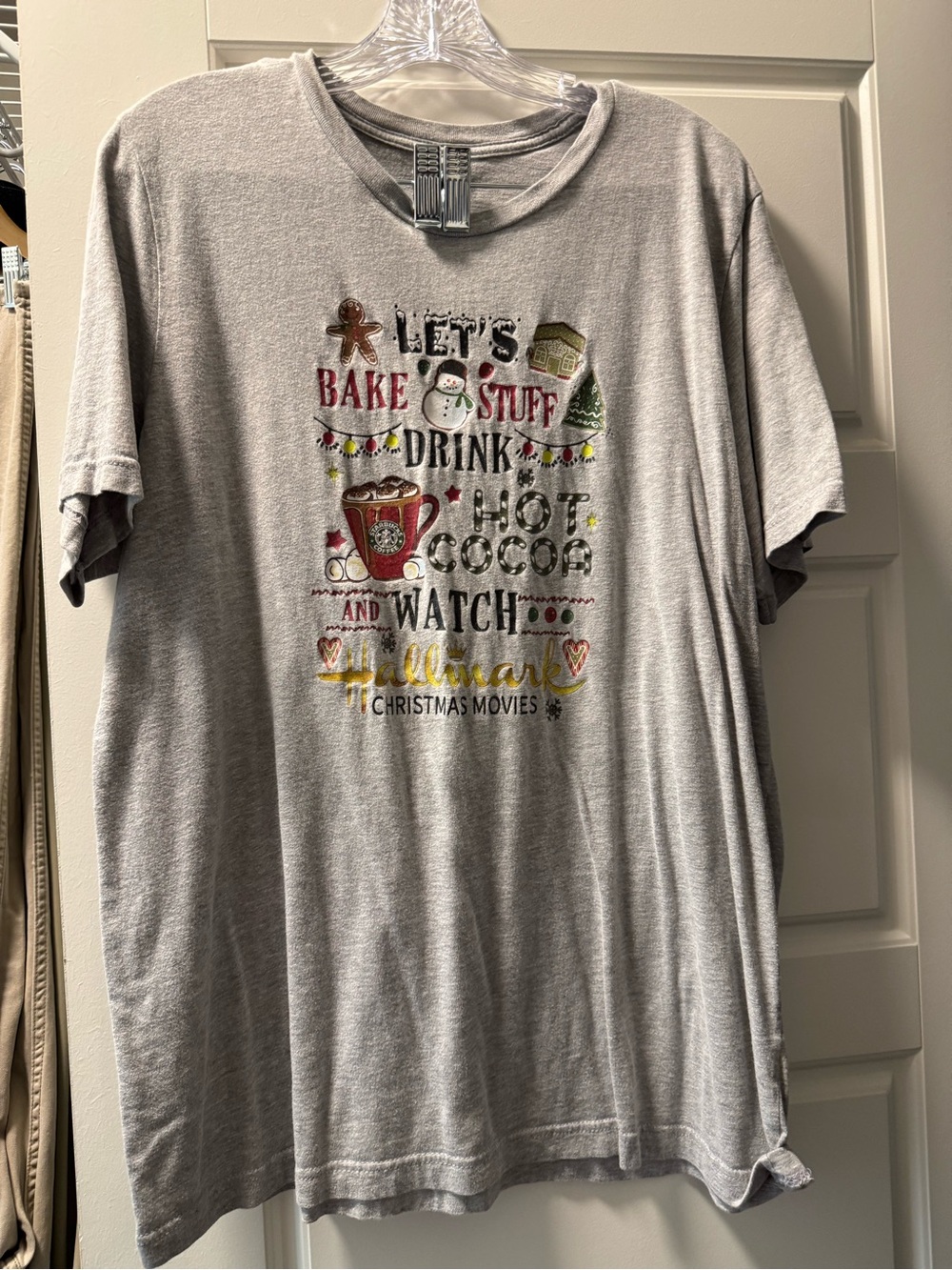 Bella Canvas Light Gray Women's Short-Sleeve Tee with Holiday Graphic